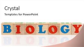  Presentation with biology - Beautiful PPT theme featuring abc dna - biology word formed by colorful backdrop and a white colored foreground