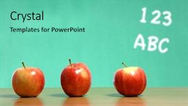  Presentation with abc - Slides with abc graduation - apple on a desk background and a seafoam green colored foreground