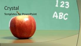  Presentation with abc - Amazing theme having abc graduation - apple on a desk backdrop and a seafoam green colored foreground