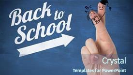  Presentation with abc - Slide deck enhanced with abc graduation - fingers posed as students background and a ocean colored foreground