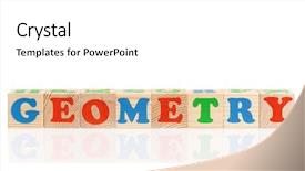  Presentation with colorful geometry - Audience pleasing PPT theme consisting of abc graduation - geometry word formed by colorful backdrop and a white colored foreground