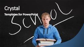  Presentation with unhappy - Beautiful presentation theme featuring abc graduation - unhappy student backdrop and a dark gray colored foreground