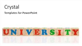  Presentation with university - Presentation design featuring abc graduation - university word formed by colorful background and a white colored foreground