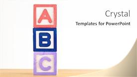  Presentation with abc - Theme having abc wooden toy block background and a white colored foreground