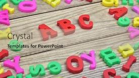 Presentation with abc - Beautiful slide deck featuring abc word on wooden table backdrop and a mint green colored foreground