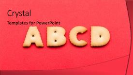  Presentation with cookie - PPT theme enhanced with abcd cookie over the red background and a gray colored foreground