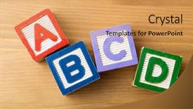  Presentation with kindergarten - Presentation design having abcd kindergarten - toy block background and a yellow colored foreground