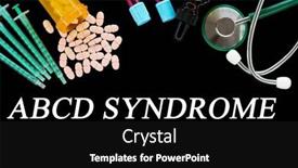  Presentation with medical pills - Presentation enhanced with abcd-syndrome-text-on-medical background and a black colored foreground