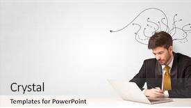  Presentation with abc - Beautiful PPT theme featuring method research - handsome man teaching abc backdrop and a white colored foreground