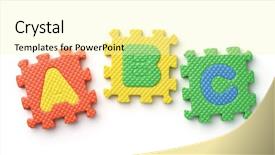  Presentation with foam - Audience pleasing slide set consisting of school puzzles - top view of abc alphabet backdrop and a blonde colored foreground