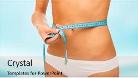  Presentation with weight loss - Colorful slide deck enhanced with abdomen - beauty diet weight loss backdrop and a coral colored foreground