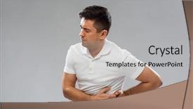  Presentation with unhappy - Slides consisting of abdomen - people healthcare and health problem background and a light gray colored foreground