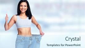  Presentation with nineteenth century woman - Cool new theme with abdomen - slimming woman wearing big pants backdrop and a sky blue colored foreground