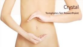  Presentation with slim belly - Beautiful slide deck featuring abdomen pain - naked healthy slim beautiful belly backdrop and a  colored foreground