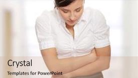  Presentation with medical issues that could be treated parafin - Slide set featuring abdomen pain - woman with stomach issues background and a coral colored foreground