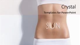  Presentation with believe in yourself 3d words - Cool new PPT theme with abdomen with the words sun backdrop and a  colored foreground