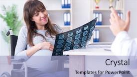  Presentation with pregnant woman doctor - Amazing PPT layouts having abdomen x ray - pregnant woman visiting doctor backdrop and a light blue colored foreground
