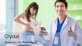  Presentation with ultrasound - Amazing presentation design having abdomen x ray - pregnant woman visiting radiologyst backdrop and a  colored foreground