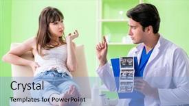  Presentation with ultrasound - Amazing presentation theme having abdomen x ray - pregnant woman visiting radiologyst backdrop and a  colored foreground