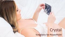  Presentation with ultrasound - Presentation theme consisting of abdomen x ray - young and pregnant woman relaxing background and a  colored foreground