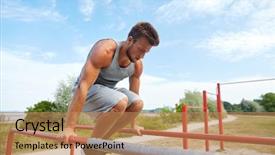  Presentation with parallel - Amazing theme having abdominal exercise on parallel bar backdrop and a coral colored foreground