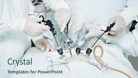  Presentation with abdominal - Colorful slides enhanced with abdominal operation in child surgery backdrop and a sky blue colored foreground