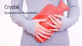  Presentation with heat stroke - Cool new slides with heat stroke - female holding red hot-water-bottle backdrop and a lemonade colored foreground