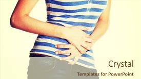  Presentation with being a single woman - Cool new PPT theme with obesity teenagers - woman heaving belly ache backdrop and a cream colored foreground