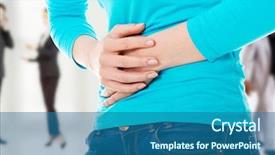  Presentation with medical issues that could be treated parafin - Audience pleasing PPT theme consisting of gastritis - woman with stomach issues backdrop and a ocean colored foreground