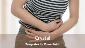  Presentation with stomach - Presentation theme having woman with stomach issues background and a violet colored foreground