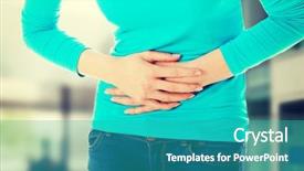  Presentation with gastritis - Amazing presentation design having gastritis - young woman with stomach issues backdrop and a teal colored foreground