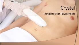  Presentation with laser epilation and cosmetology hair - Audience pleasing PPT theme consisting of abdominal treatment - man getting laser epilation backdrop and a lemonade colored foreground