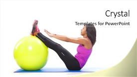  Presentation with abdominal - Presentation design having abdominal workout with a fitness ball background and a white colored foreground