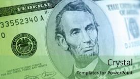  Presentation with american colleges - Audience pleasing PPT theme consisting of abe lincoln - american five dollar banknote backdrop and a seafoam green colored foreground