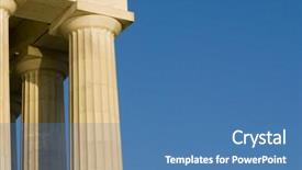  Presentation with lincoln - Beautiful PPT theme featuring abe lincoln - beautiful sun lit building columns backdrop and a teal colored foreground