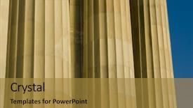  Presentation with medieval building columns - Slide deck consisting of abe lincoln - beautiful sun lit building columns background and a gold colored foreground