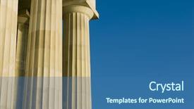  Presentation with medieval building columns - PPT theme featuring abe lincoln - beautiful sun lit building columns background and a ocean colored foreground