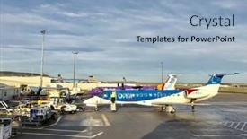  Presentation with scotland - Beautiful PPT theme featuring aberdeen-november-25-commercial-aircraft backdrop and a light blue colored foreground