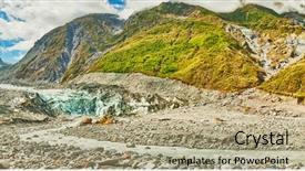  Presentation with new river valley - Presentation design enhanced with ablation - fox glacier and river background and a  colored foreground