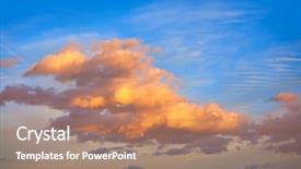  Presentation with blue orange - Presentation featuring ablaze - sunset clouds in orange background and a coral colored foreground