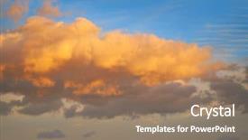  Presentation with sun rays on blue sky - Theme enhanced with ablaze - sunset clouds in orange background and a coral colored foreground