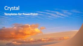  Presentation with sun rays on blue sky - Audience pleasing PPT layouts consisting of ablaze - sunset clouds in orange backdrop and a cobalt blue colored foreground