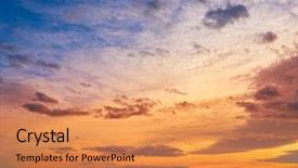  Presentation with blue orange - Amazing presentation theme having ablaze - sunset colorful sky background orange backdrop and a coral colored foreground