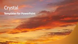  Presentation with sun rays on blue sky - Beautiful PPT layouts featuring ablaze - sunset sky clouds orange backdrop and a coral colored foreground