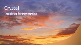  Presentation with sun blue sky and ocean - Slide deck with ablaze - sunset sky clouds orange background and a ocean colored foreground