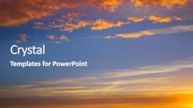  Presentation with blue orange - Cool new PPT layouts with ablaze - sunset sky clouds orange backdrop and a ocean colored foreground