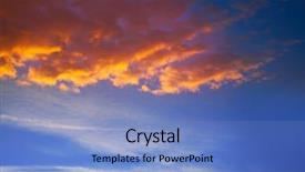  Presentation with sun rays on blue sky - Slide deck enhanced with ablaze - sunset sky clouds orange background and a light blue colored foreground