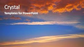  Presentation with sun blue sky and ocean - Theme enhanced with ablaze - sunset sky clouds orange background and a  colored foreground