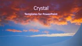  Presentation with blue orange - Beautiful theme featuring ablaze - sunset sky clouds orange backdrop and a  colored foreground