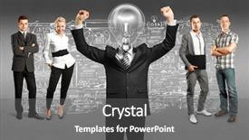  Presentation with idea - PPT layouts with aboout crm erp - idea concept lamp head background and a gray colored foreground